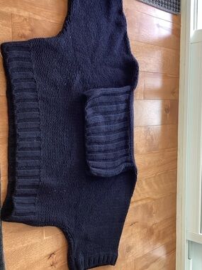 Kash Italy Navy Turtleneck Chunky Knit Sweater